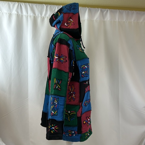 Himalayan Gifts Patchwork Zip-Up Hoodie Size Medium - Picture 3 of 15